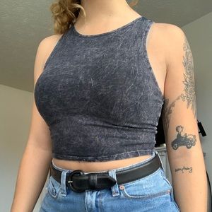 Grey crop top tank top